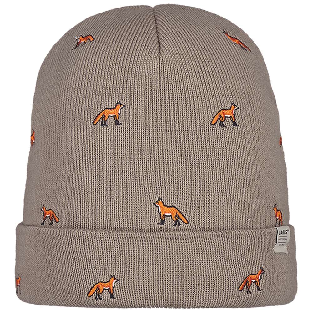 Barts - Vinson Beanie Kids - Kinder Feingestrickte Mütze mit Füchsen - Taupe