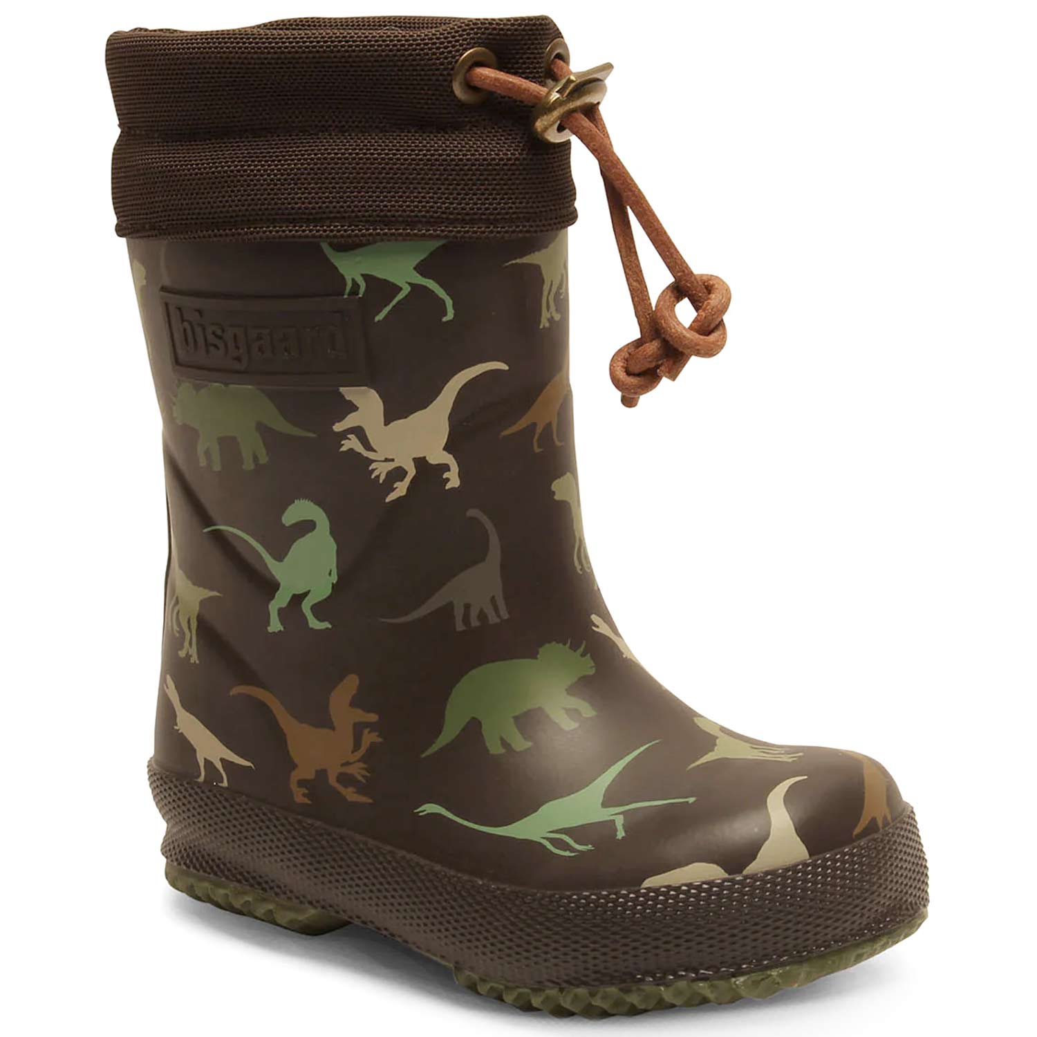 Bisgaard - Thermo Rubber Boots - Kinder Gummistiefel mit Warmfutter - Dunkelbraun (Brown Dino)