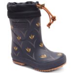 Bisgaard - Thermo Rubber Boots - Kinder Gummistiefel mit Warmfutter - Dunkelblau (Tulip Flowers)