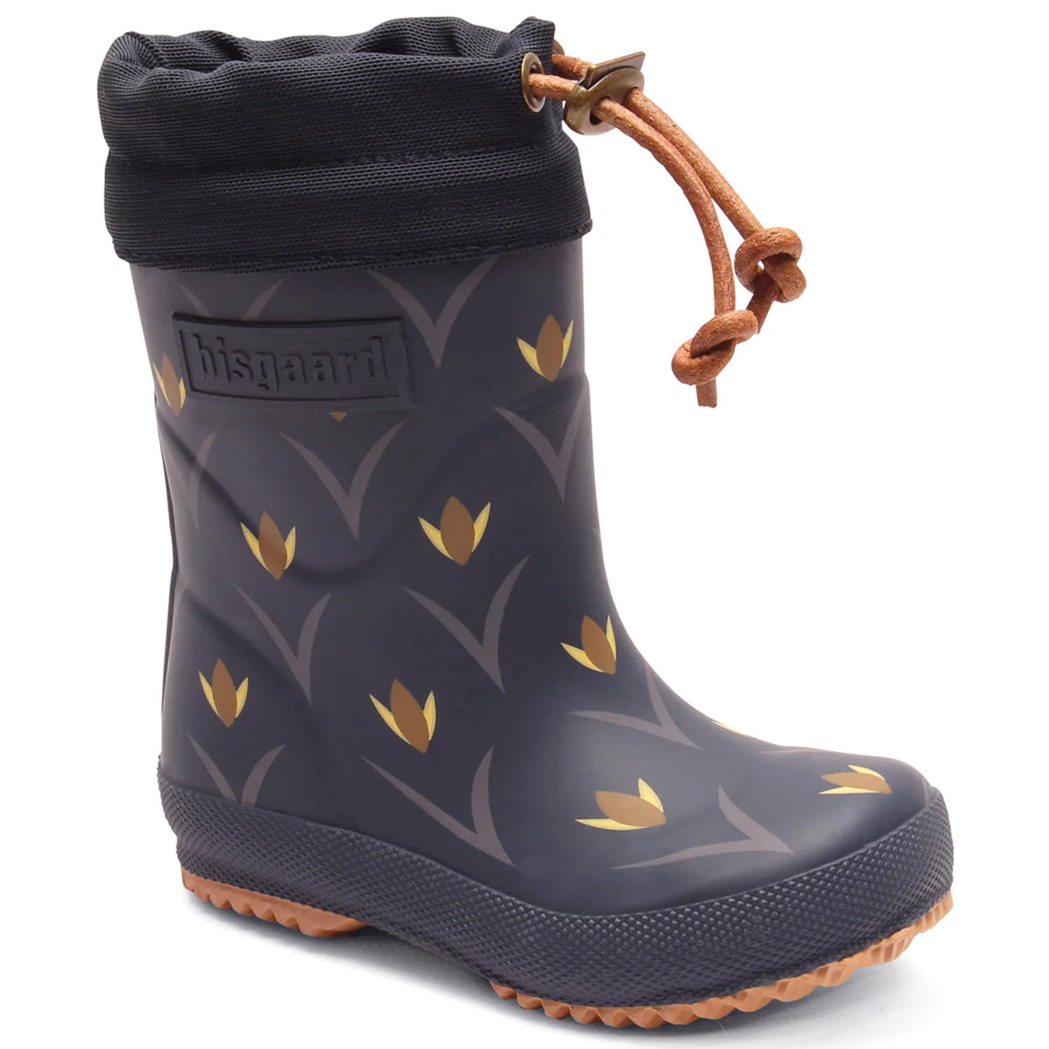 Bisgaard - Thermo Rubber Boots - Kinder Gummistiefel mit Warmfutter - Dunkelblau (Tulip Flowers)