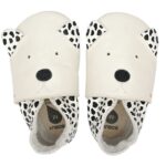 Bobux - Soft Sole Dalmatian - Baby Krabbelschuhe aus Leder mit Dalmatiner - Vanilla