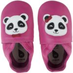 Bobux - Soft Sole Panda - Baby Krabbelschuhe aus Leder mit Ente - Pink