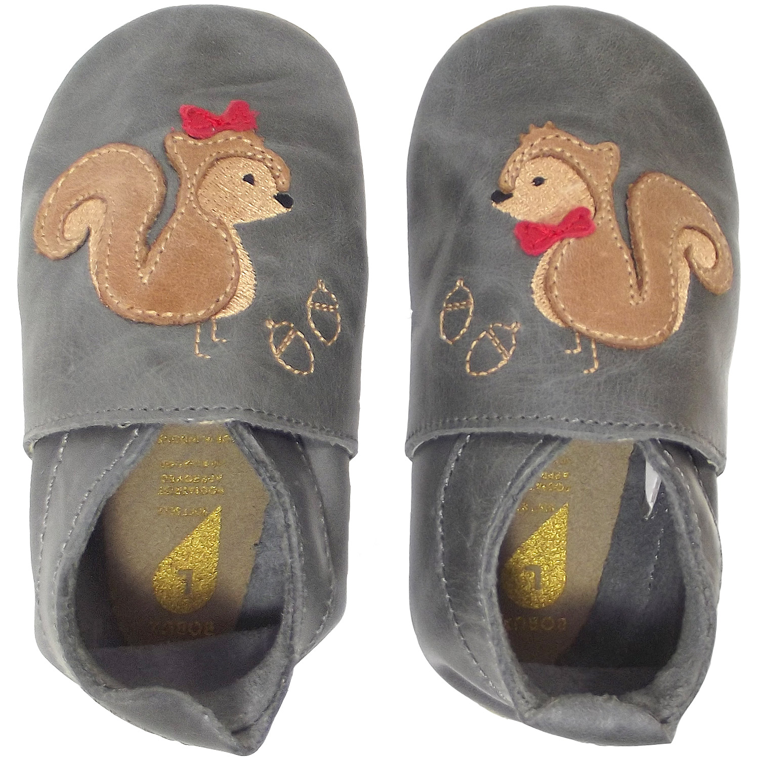 Bobux - Squirrel Eichhörnchen - Baby Krabbelschuhe - grau (grey) – Bild 2