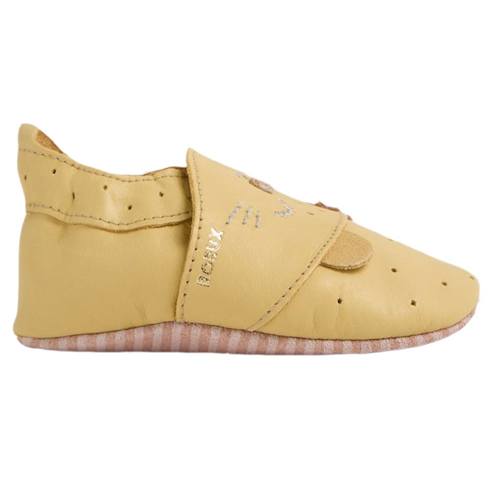 Bobux - Soft Sole Maple - Baby Krabbelschuhe mit Kätzchenmotiv - Gelb (Pounce) – Bild 2