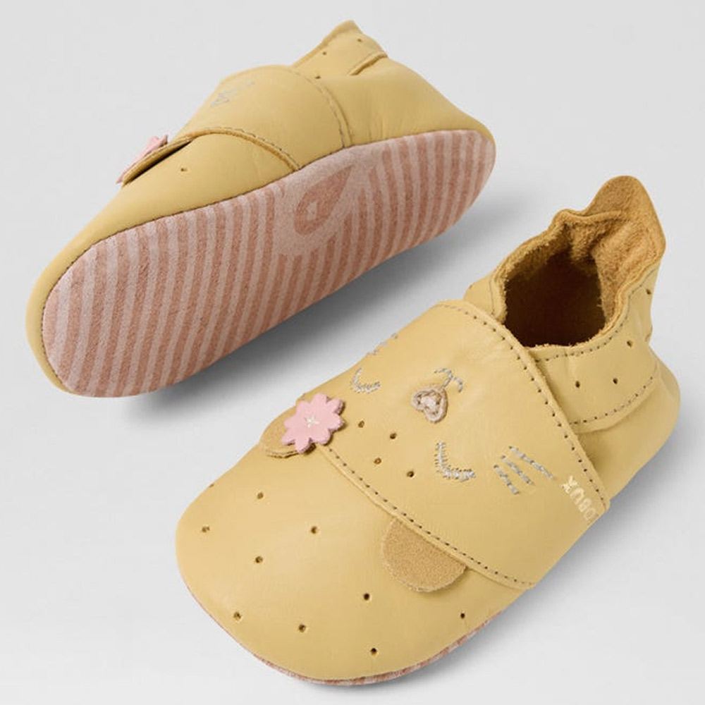 Bobux - Soft Sole Maple - Baby Krabbelschuhe mit Kätzchenmotiv - Gelb (Pounce) – Bild 3