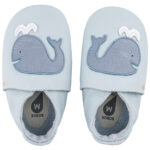 Bobux - Moby - Baby Krabbelschuhe - Hellblau/Wal (Sky Grey)