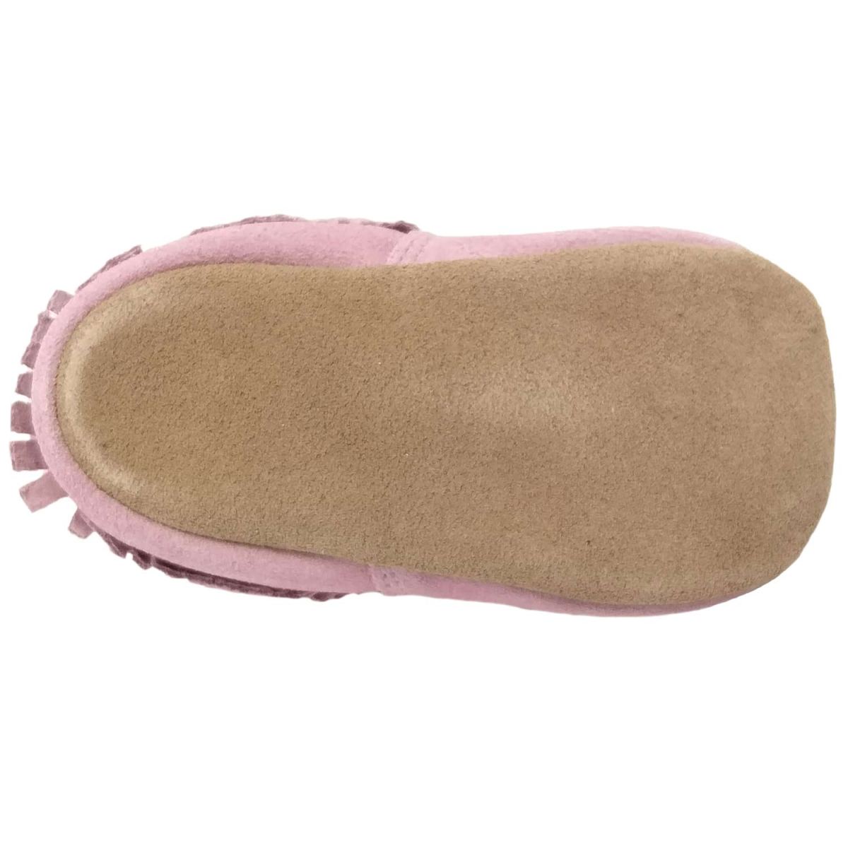 Bobux - Soft Soles Indi - Baby Weichsohlige Leder-Krabbelschuhe - Rosa/Fransen – Bild 3