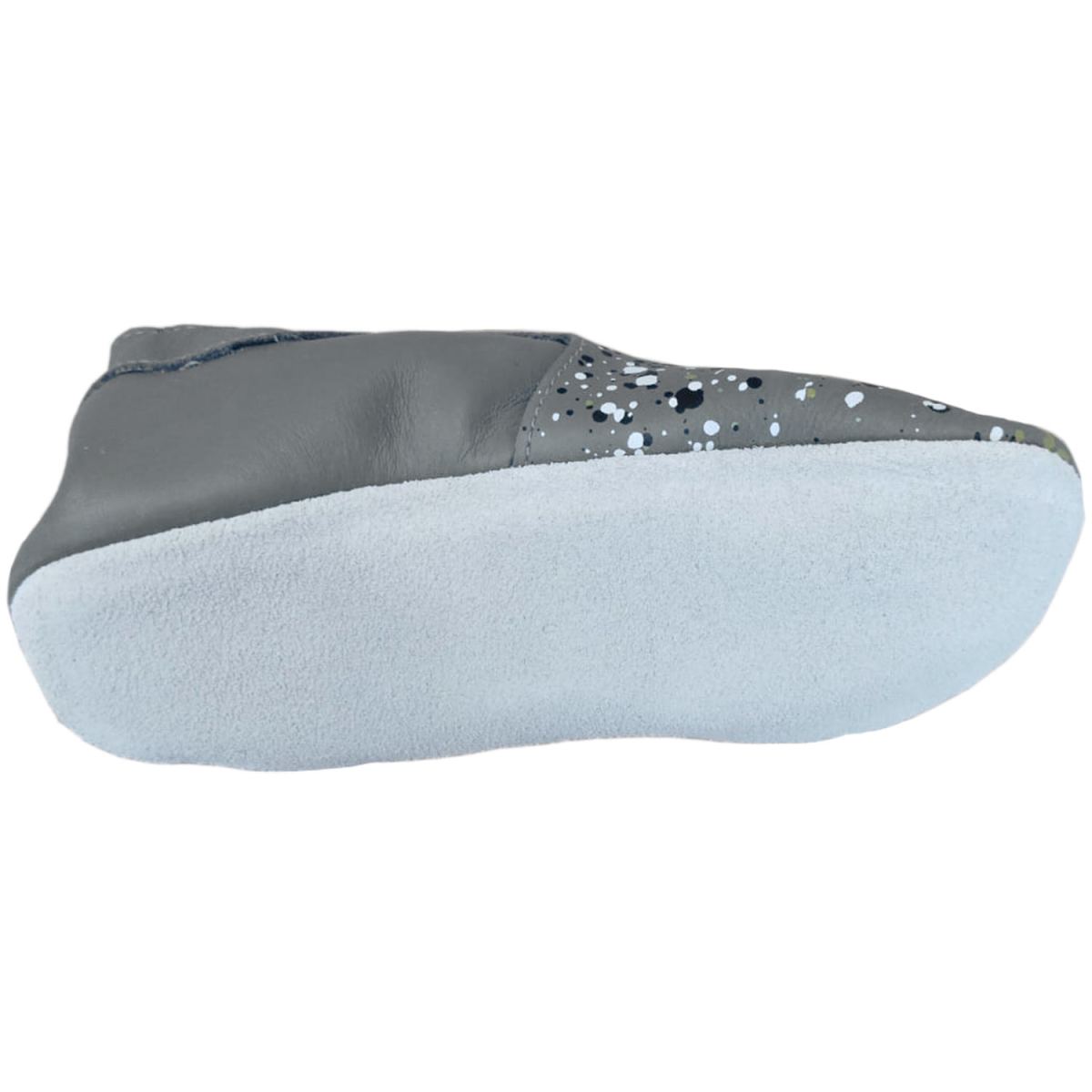 Bobux - Soft Soles Spekkel - Baby Weichsohlige Leder-Krabbelschuhe - Grau/Farbklexxer (Grey) – Bild 2
