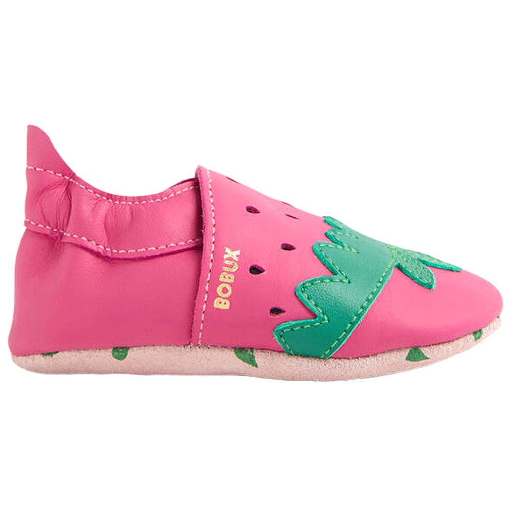 Bobux - Soft Sole Strawberry - Kleinkinder Krabbelschuhe mit Erdbeer-Motiv - Pink/Green – Bild 2