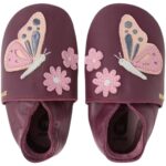 Bobux - Soft Sole Athalia - Mädchen Krabbelschuhe mit Schmetterling - Violett (Fig)