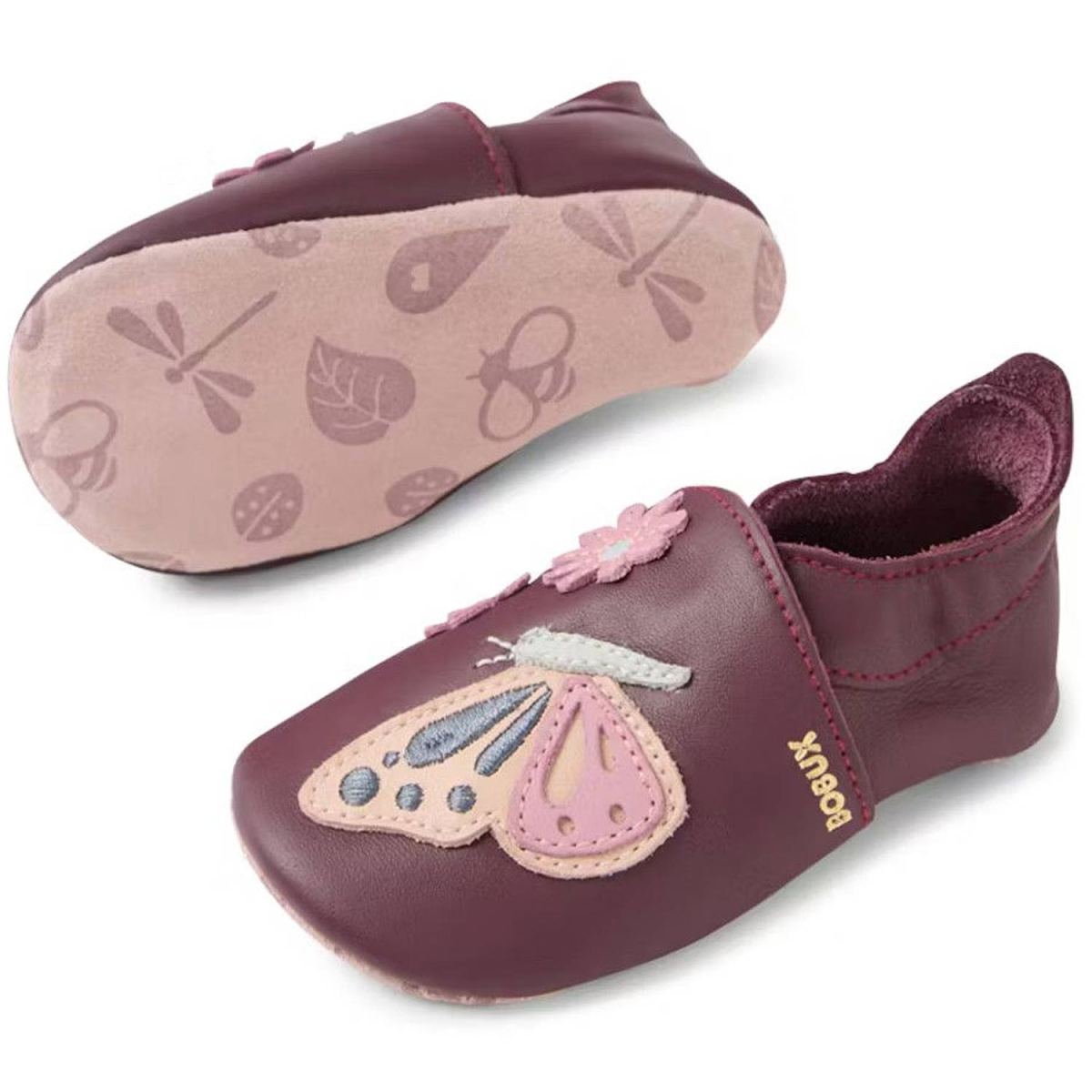 Bobux - Soft Sole Athalia - Mädchen Krabbelschuhe mit Schmetterling - Violett (Fig) – Bild 4