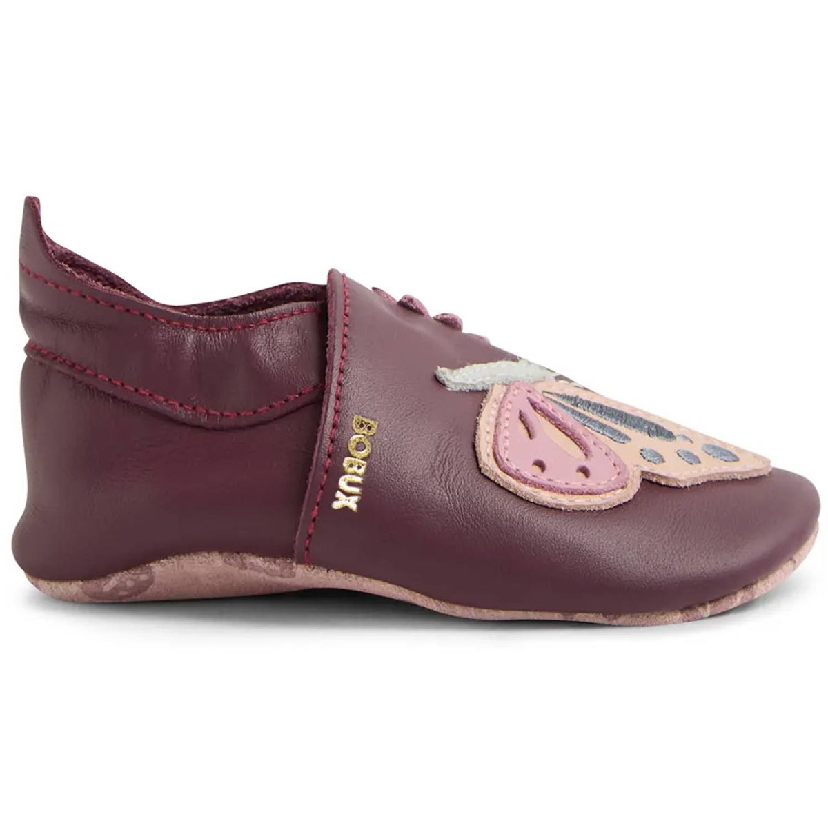 Bobux - Soft Sole Athalia - Mädchen Krabbelschuhe mit Schmetterling - Violett (Fig) – Bild 3