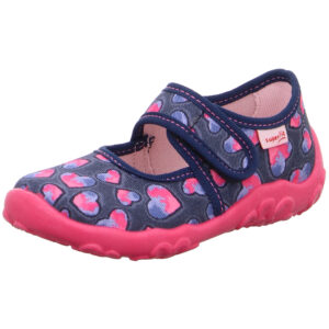 Superfit - Bonny - Mädchen Hausschuhe - Blau/Herzen (Water Kombi)
