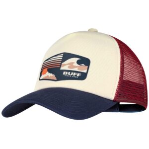 Buff - Trucker Cap - Herren Klassiker-Kappe - Creme/Blau/Rot (Jari Multi)