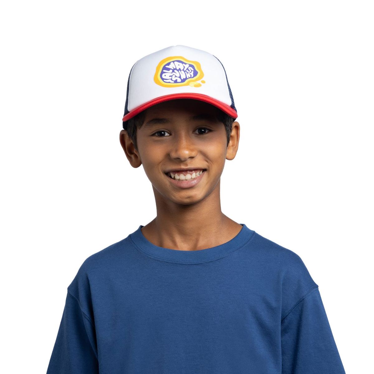 Buff - Trucker Cap Youth - Kinder Klassiker-Kappe - Weiß/Rot/Blau (Parth Multi) – Bild 3