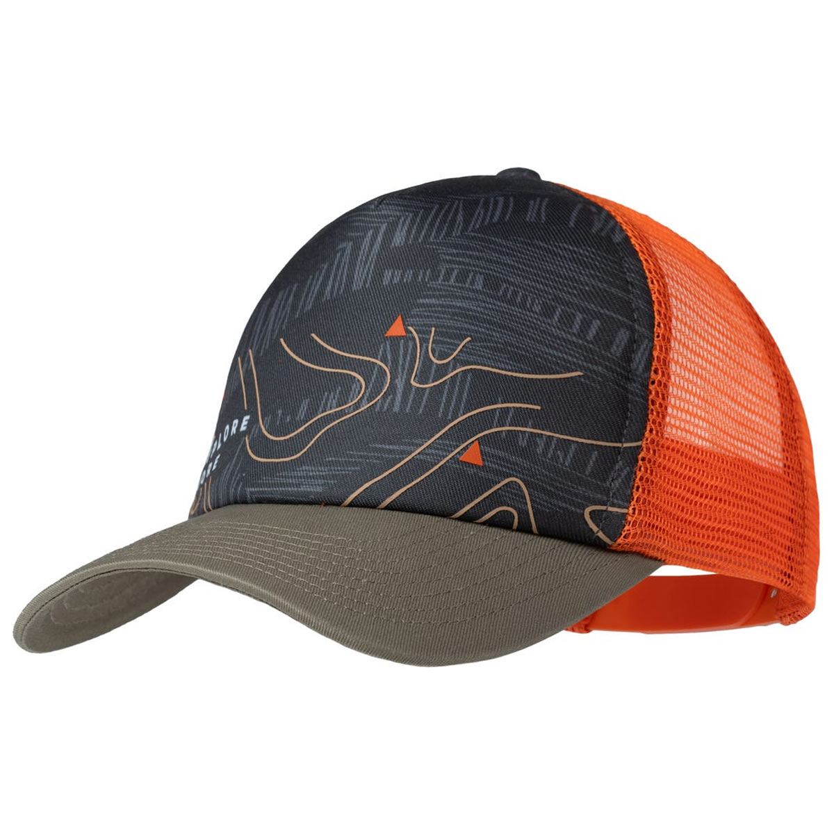 Buff - Trucker Cap Youth - Kinder Klassiker-Kappe - Orange/Grau/Kaki (Suber Multi)