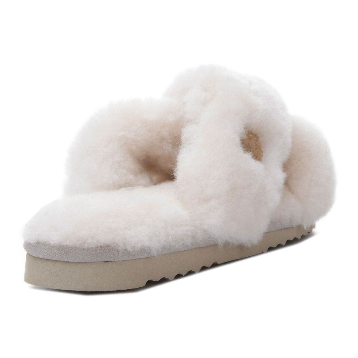 Canada Snow - Edmonton Slippers Cross - Dame Slide-Pantoffel aus Lammfell - Cremeweiß – Bild 3