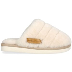 Canada Snow - Nadia - Damen Lammfell-Pantoffel mit EVA-Sohle - Cremeweiß (Offwhite)