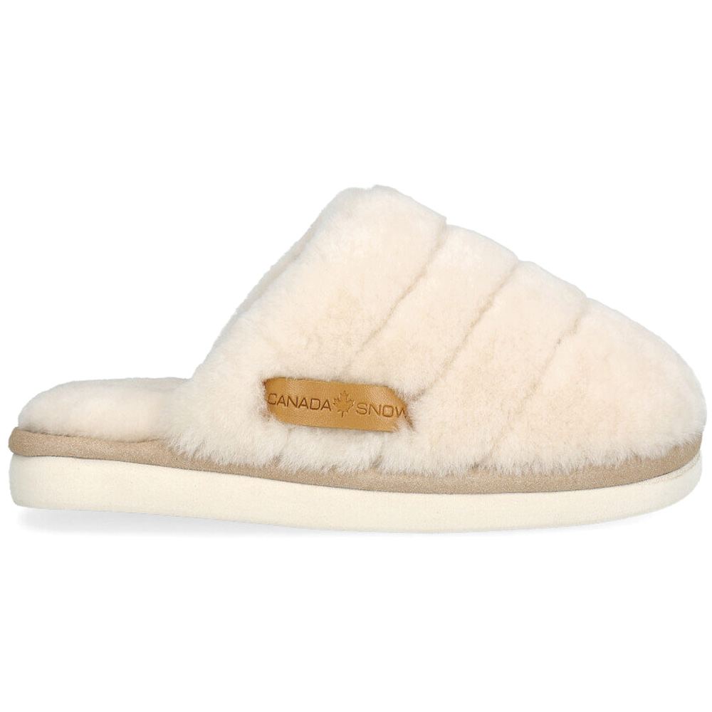 Canada Snow - Nadia - Damen Lammfell-Pantoffel mit EVA-Sohle - Cremeweiß (Offwhite)