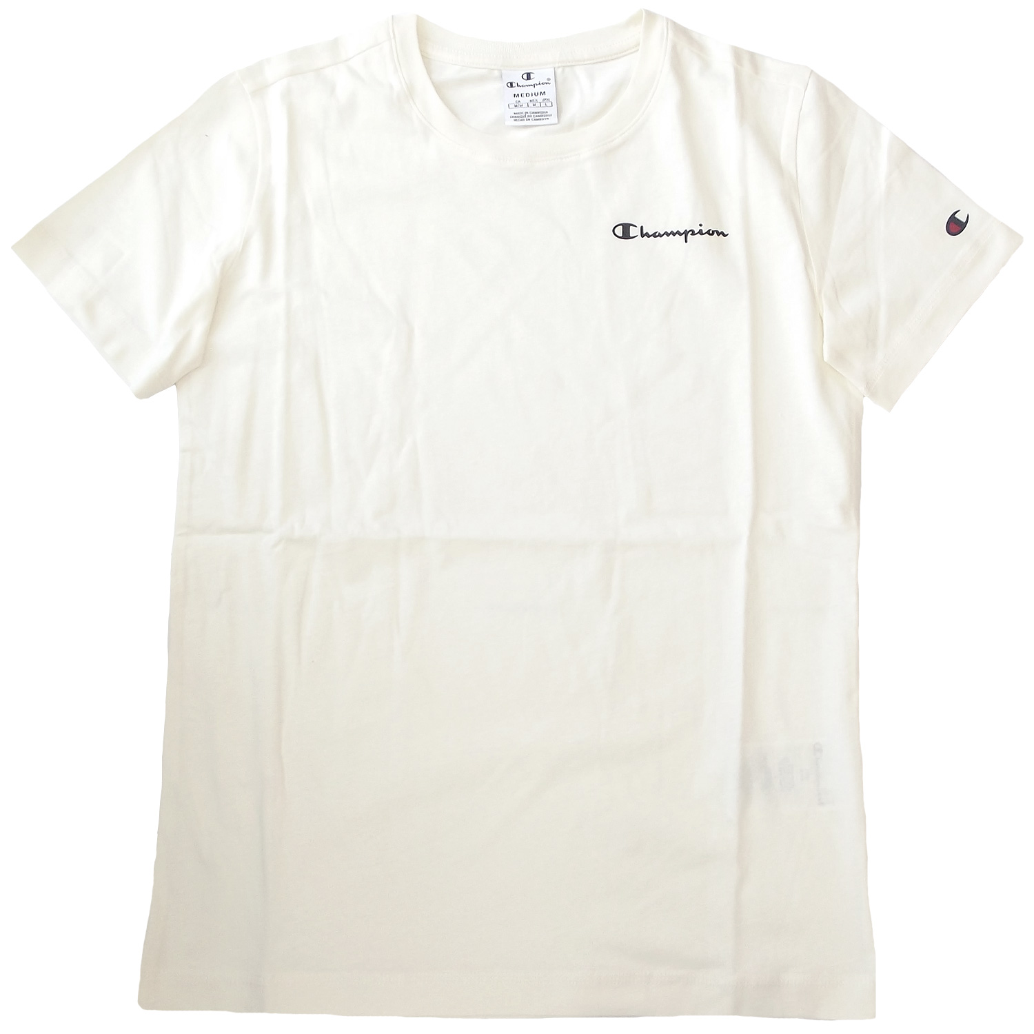 Champion - Crewneck T-Shirt - Damen Baumwolle-Shirt - creme (offwhite)