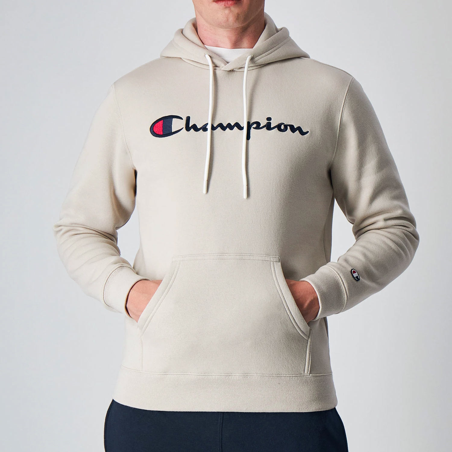 Champion - Hooded Sweatshirt Mn - Herren Hoodie mit Logoschriftzug - Beige (Off-White/SVL) – Bild 2
