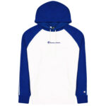 Champion - Hooded Sweatshirt Retro - Herren Basketball French Terry Hoodie - Weiß/Blau (WHT/BWB)