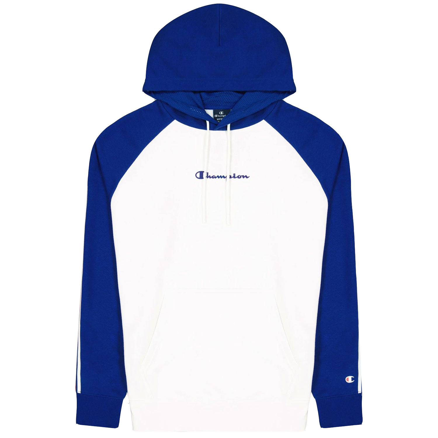 Champion - Hooded Sweatshirt Retro - Herren Basketball French Terry Hoodie - Weiß/Blau (WHT/BWB)