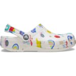 Crocs - Classic Doodle Print Clog Toddler - Kleinkinder Sandale - White/Multi