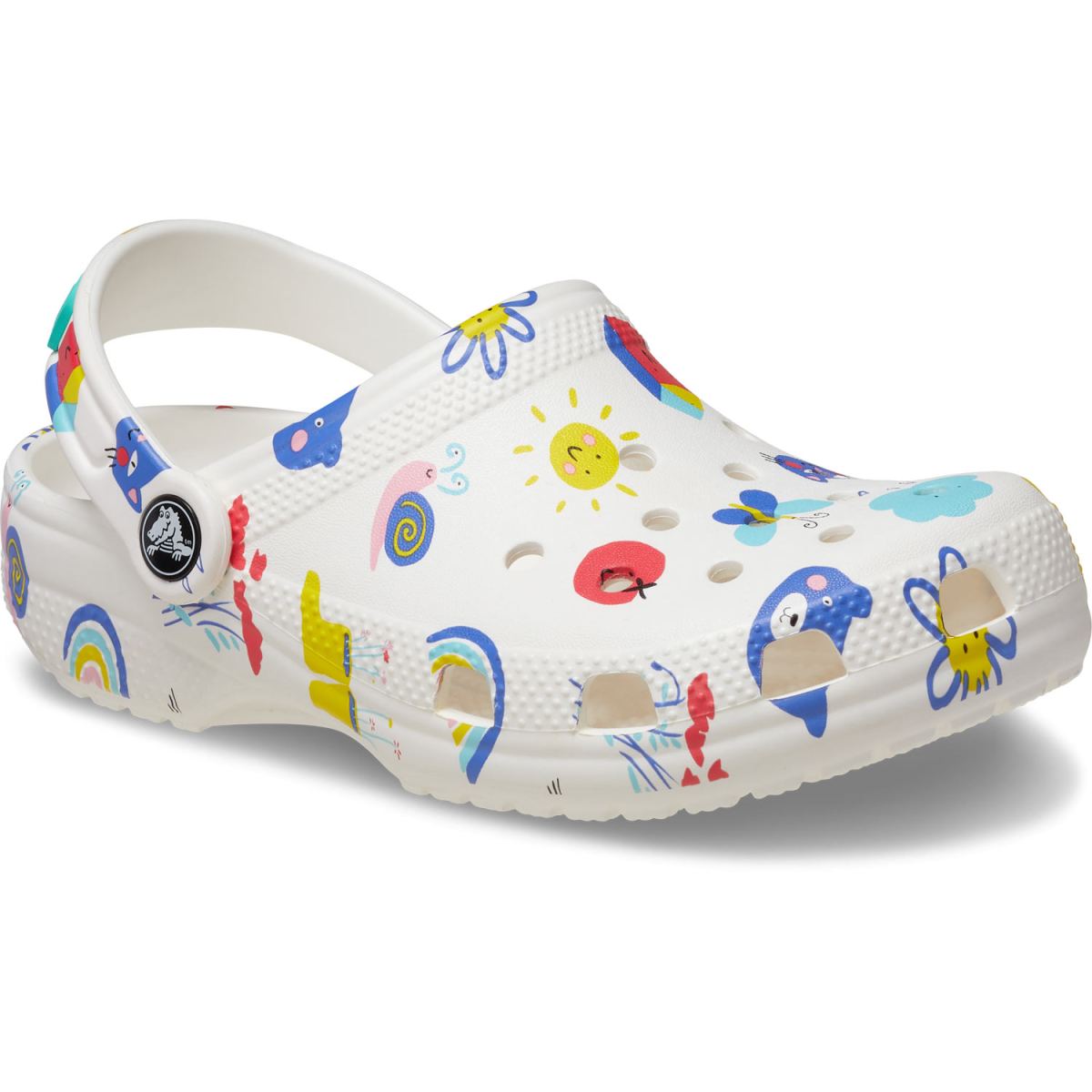Crocs - Classic Doodle Print Clog Kids - Kinder Sandale - White/Multi – Bild 2