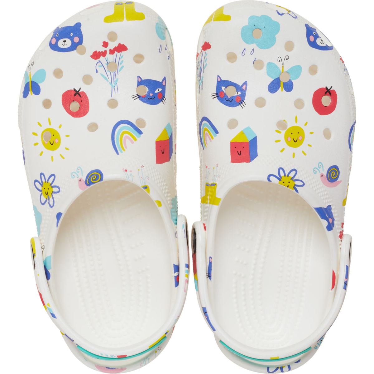 Crocs - Classic Doodle Print Clog Kids - Kinder Sandale - White/Multi – Bild 4