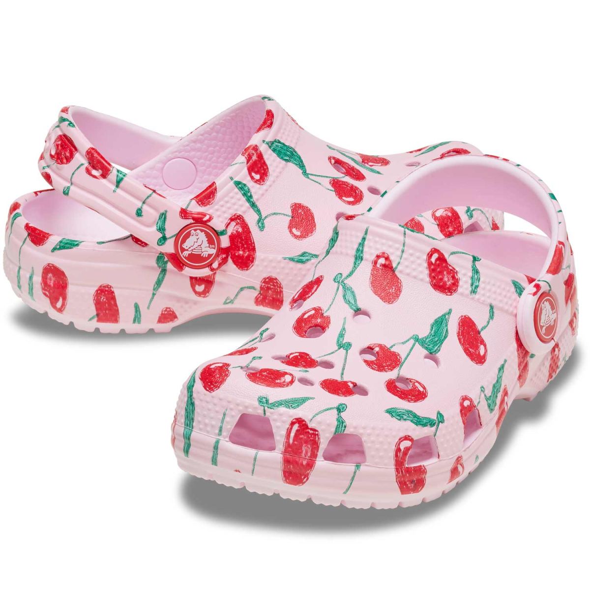 Crocs - Classic Fresh Fruits Clog Kids - Mädchen Pantoffel-Sandale mit Kirshen - Pink Milk – Bild 3