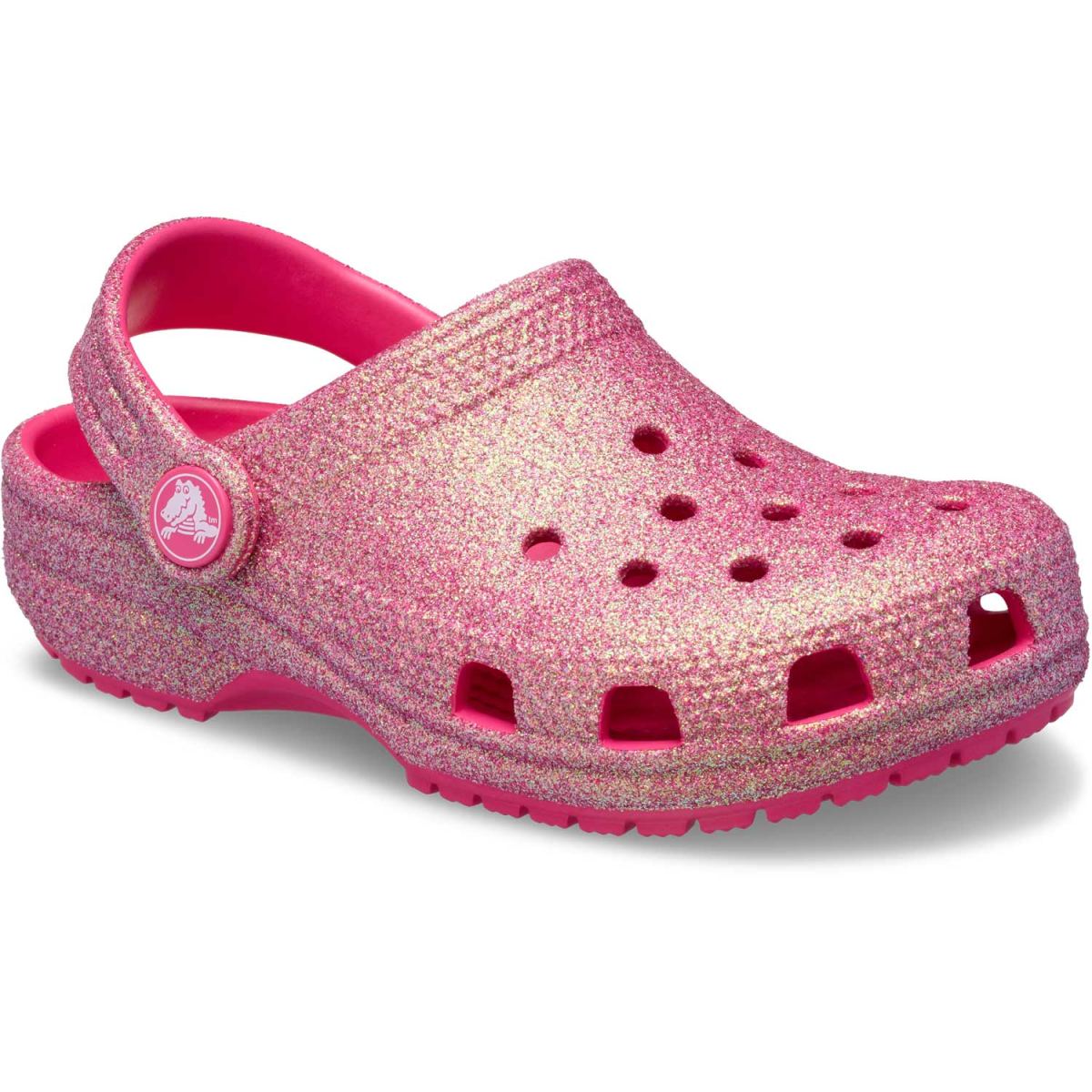Crocs - Classic Glitter Toddler - Kleinkinder Glitzer-Clogs - Pink/Glanz (Dragon Fruit) – Bild 2