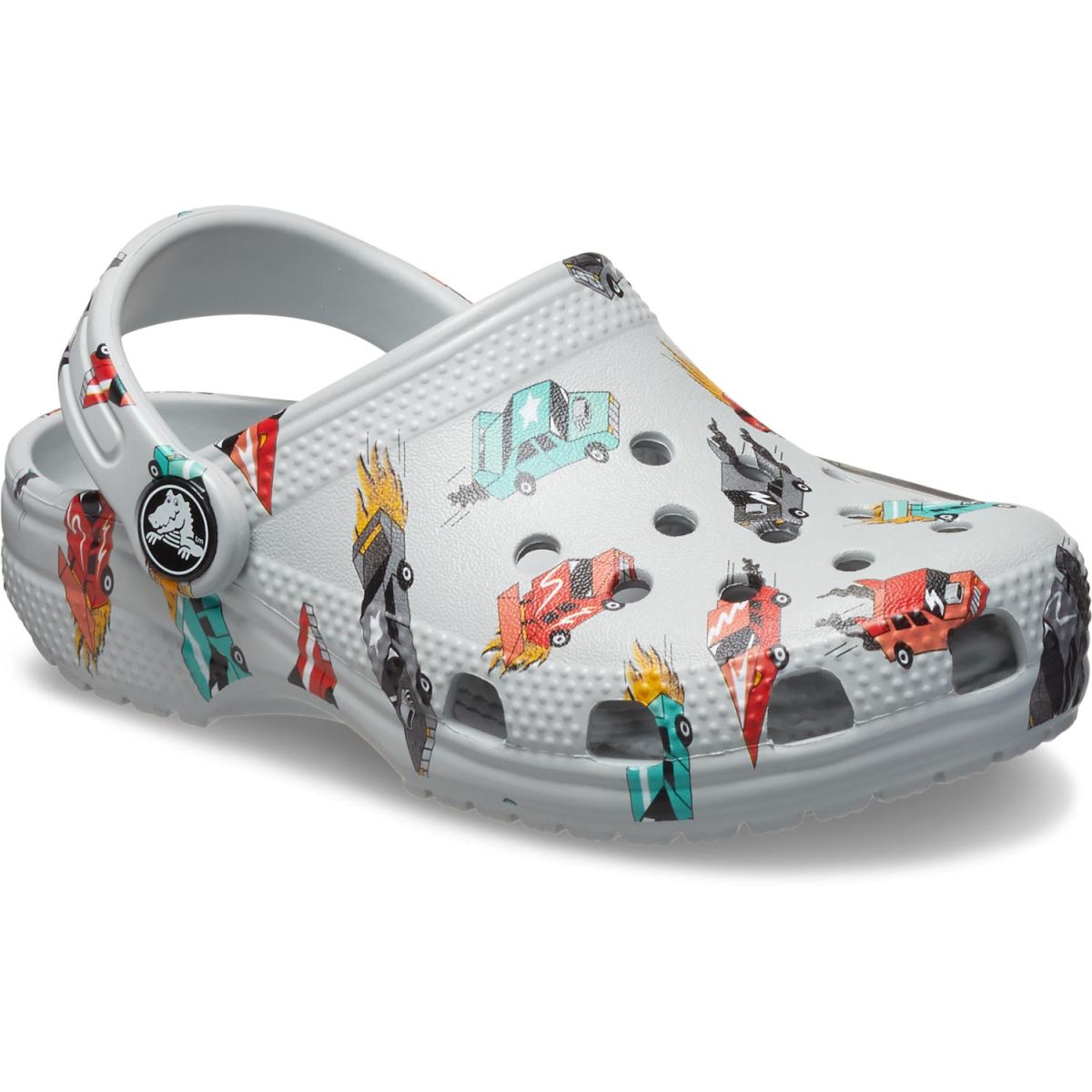 Crocs - Classic Race Cars Graphic Clog - Kleinkinder Sandale - Grau (Mirage/Multi) – Bild 2