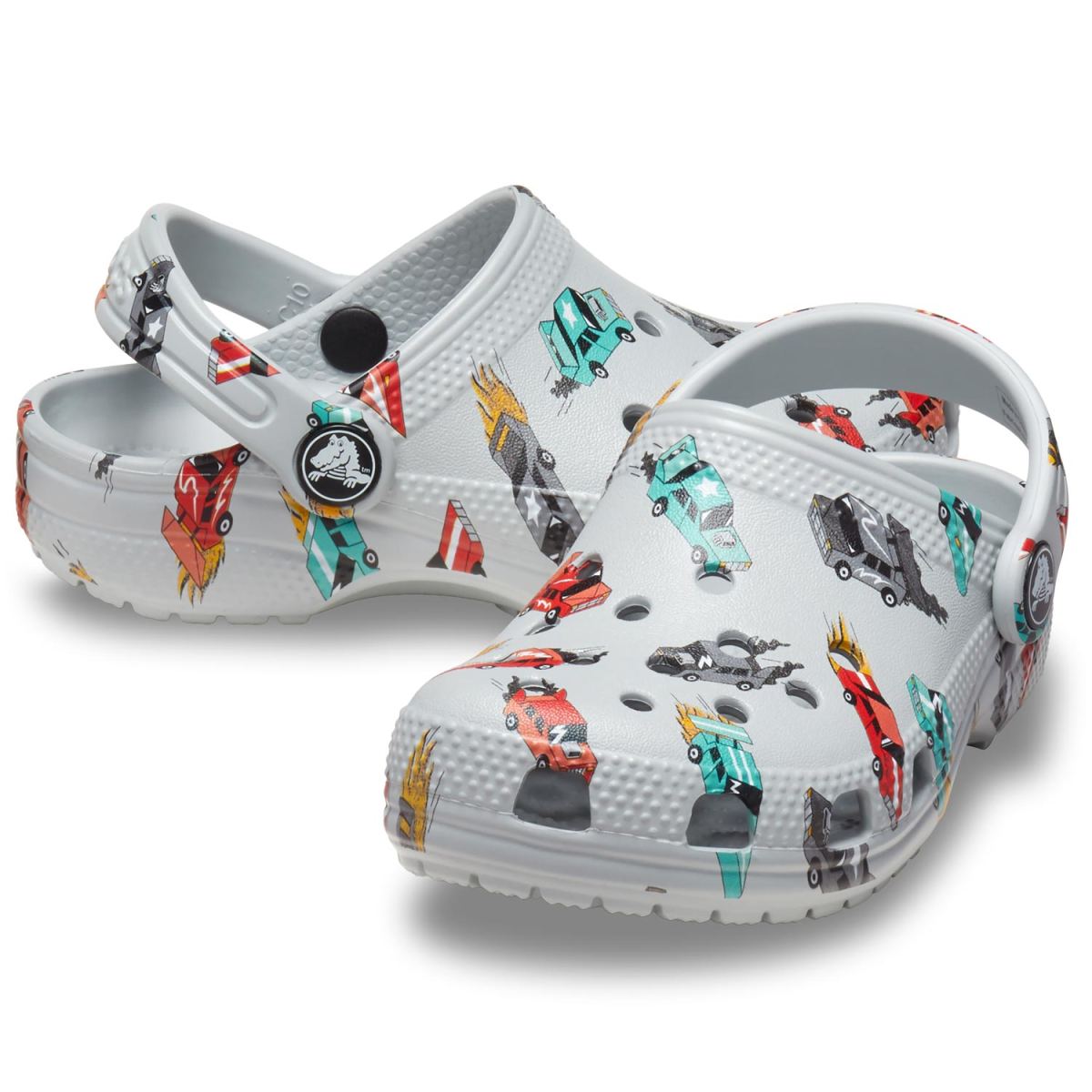 Crocs - Classic Race Cars Graphic Clog - Kleinkinder Sandale - Grau (Mirage/Multi) – Bild 3