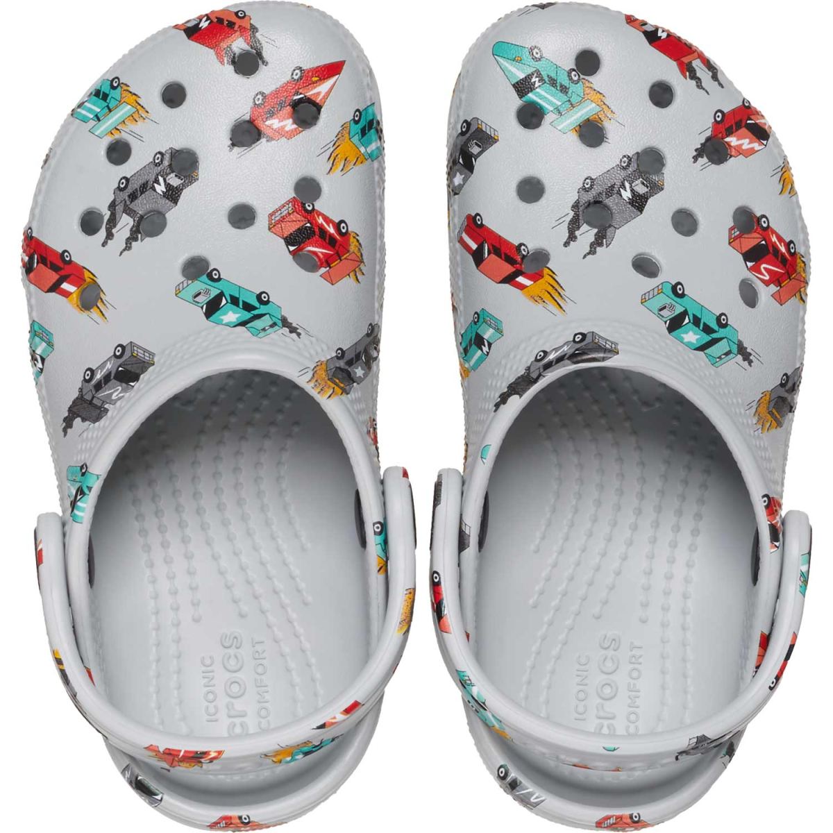 Crocs - Classic Race Cars Graphic Clog - Kleinkinder Sandale - Grau (Mirage/Multi) – Bild 4