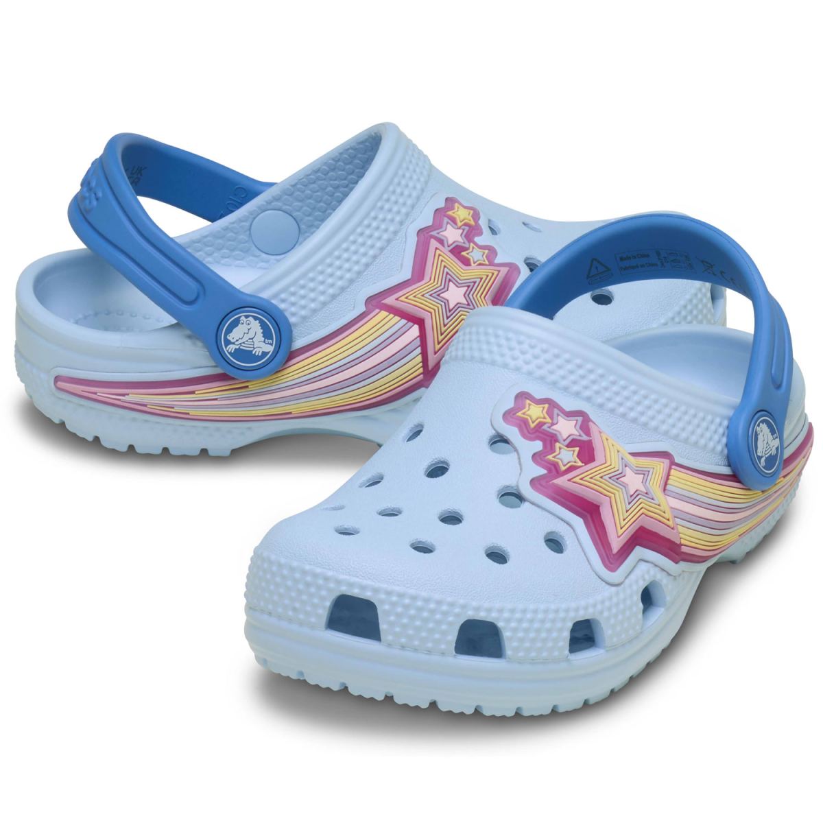 Crocs - Toddler Classic Star Lights Clog - Mädchen Sandale mit LED Lichter - Blau/Hellblau (Blue Frost) – Bild 2