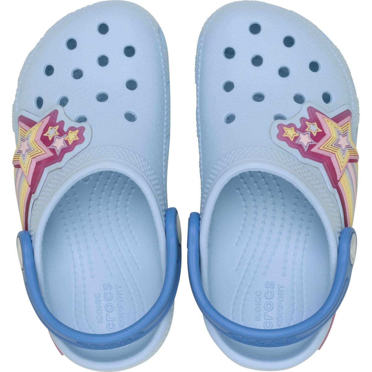 Crocs - Toddler Classic Star Lights Clog - Mädchen Sandale mit LED Lichter - Blau/Hellblau (Blue Frost) – Bild 3
