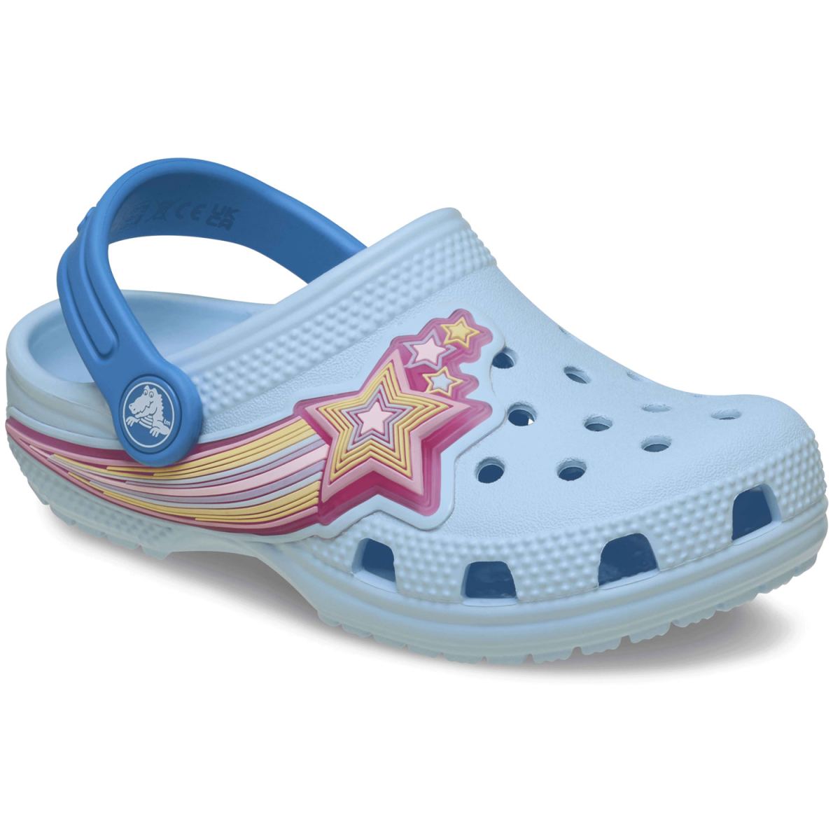Crocs - Toddler Classic Star Lights Clog - Mädchen Sandale mit LED Lichter - Blau/Hellblau (Blue Frost) – Bild 5