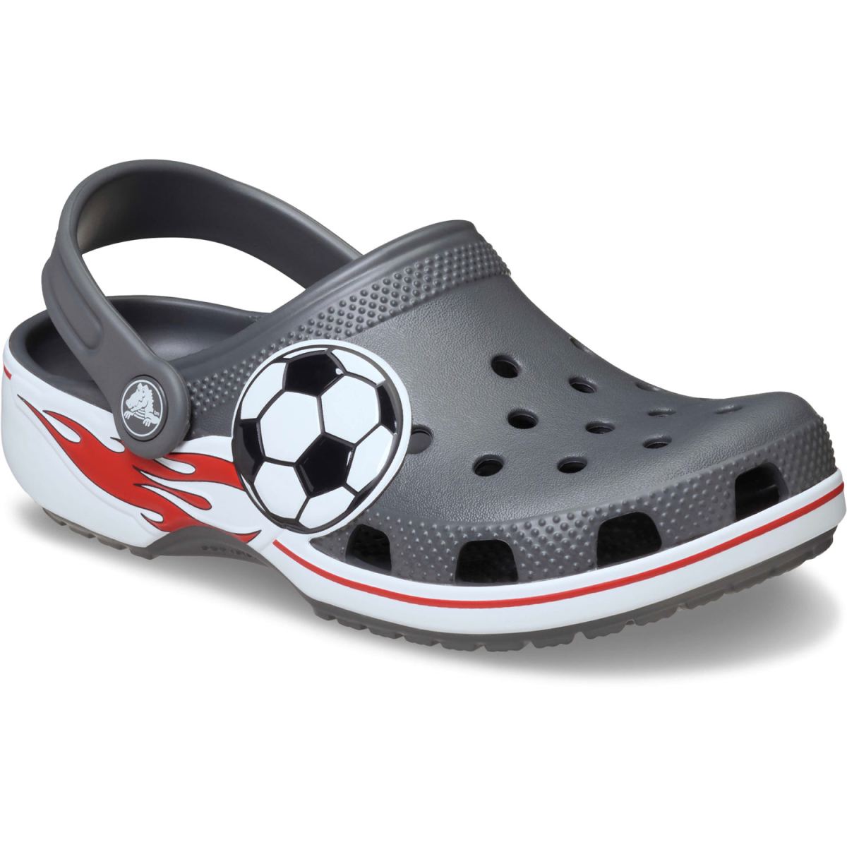 Crocs - Classic Soccer Band Clog Kids - Kinder Clogs mit Fußballmotiv - Grau (Slate Grey)