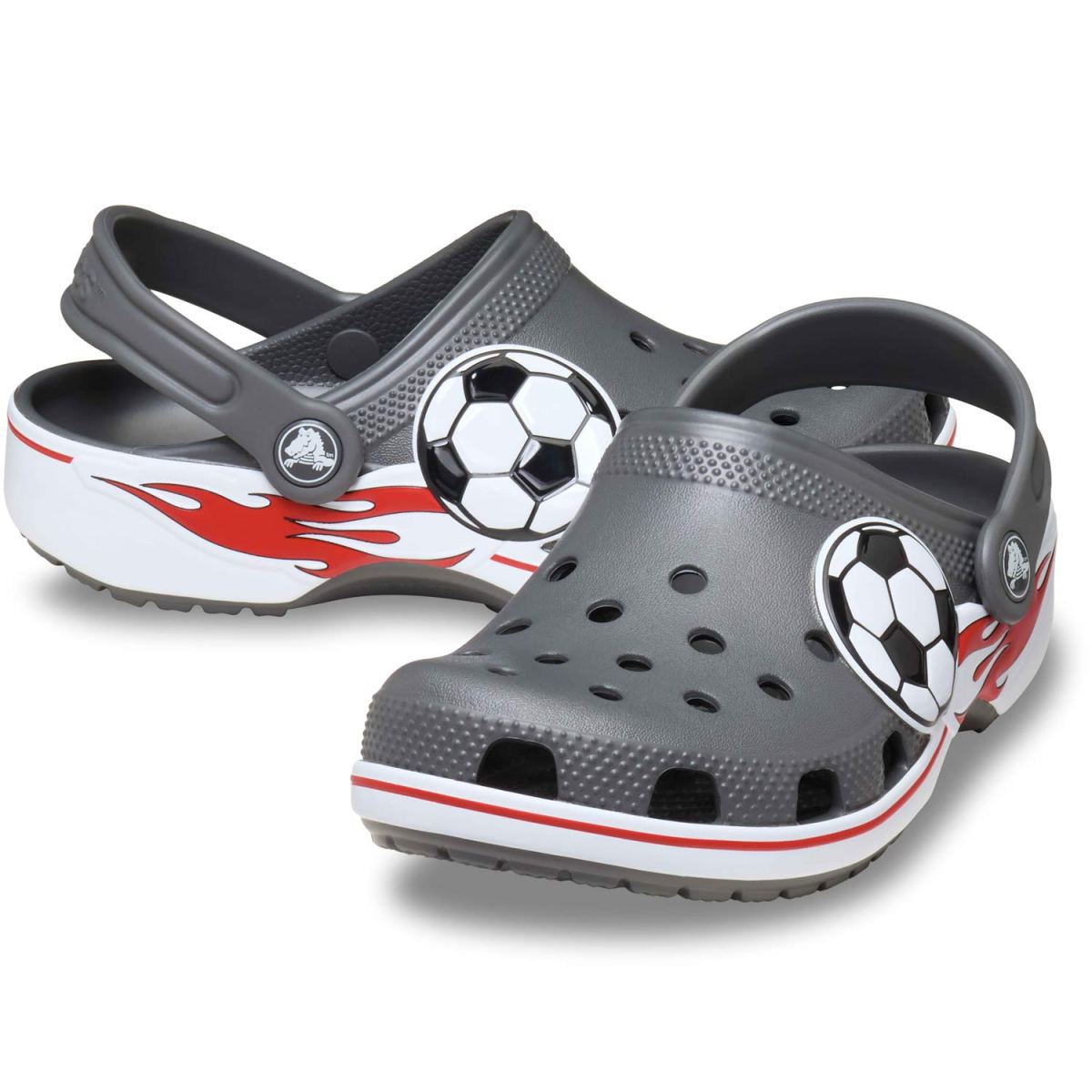 Crocs - Classic Soccer Band Clog Kids - Kinder Clogs mit Fußballmotiv - Grau (Slate Grey) – Bild 2