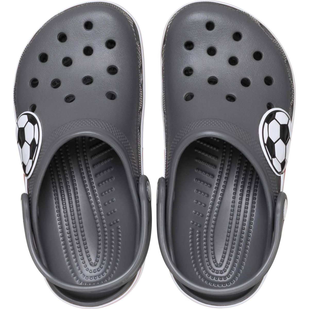 Crocs - Classic Soccer Band Clog Kids - Kinder Clogs mit Fußballmotiv - Grau (Slate Grey) – Bild 3