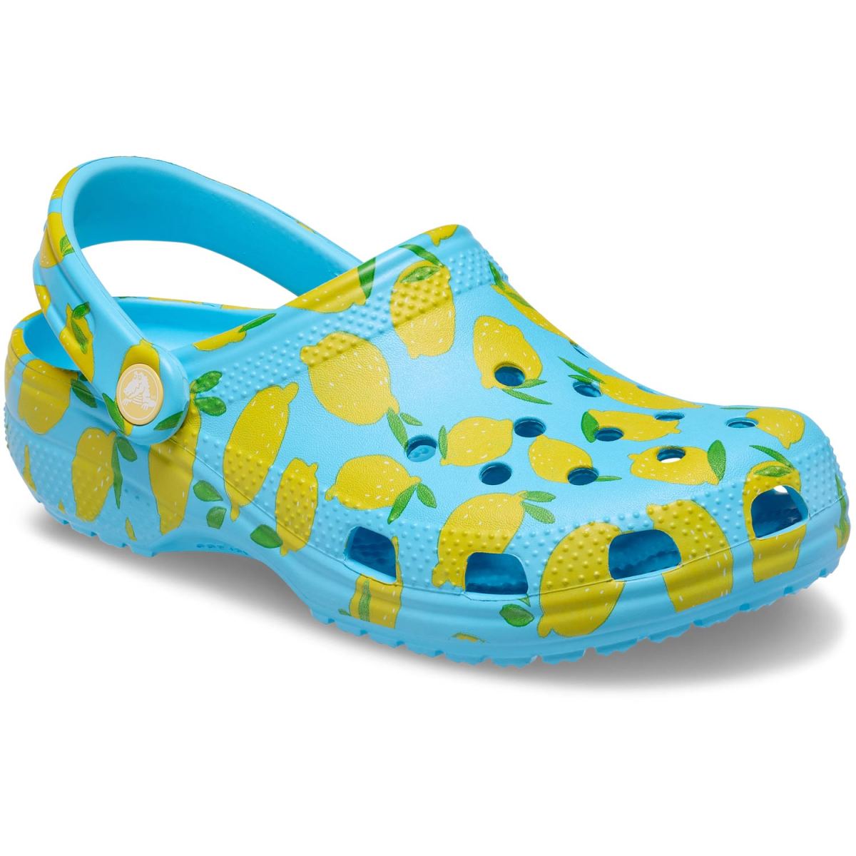 Crocs - Classic Fresh Fruits Clog - Damen Softe Pantoffel-Sandale - Hellblau/Gelb (Tinted Glass) – Bild 2