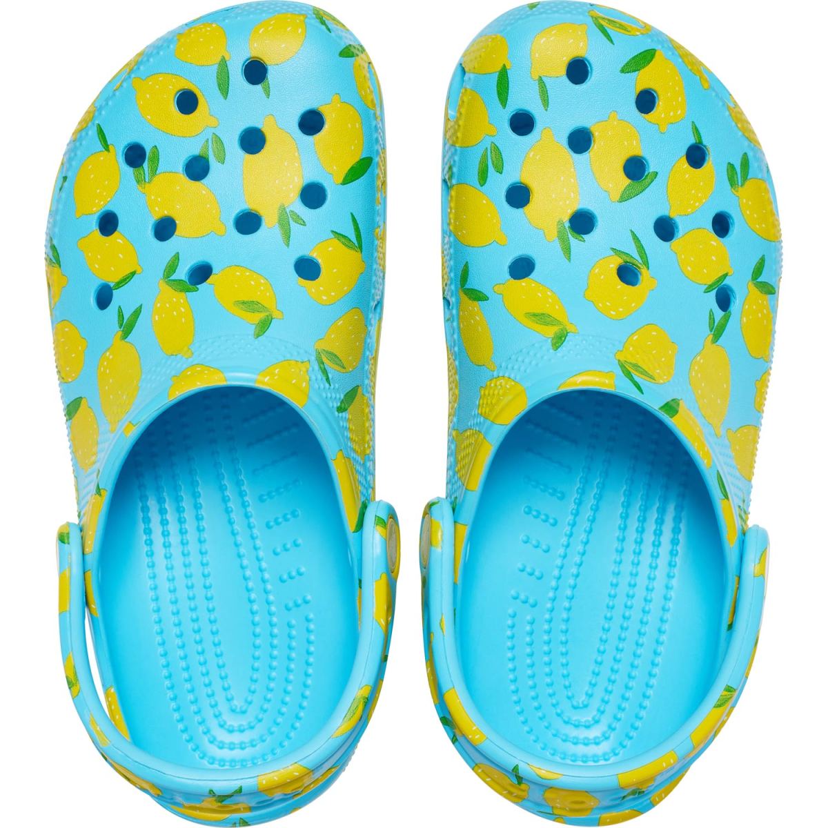 Crocs - Classic Fresh Fruits Clog - Damen Softe Pantoffel-Sandale - Hellblau/Gelb (Tinted Glass) – Bild 4