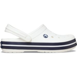 Crocs - Crocband - Unisex Sportive Clog-Sandalen - Weiß/Dunkelblau (White/White/Navy)