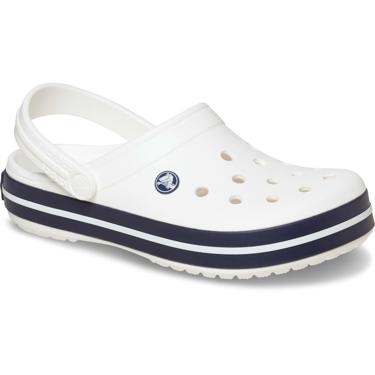 Crocs - Crocband - Unisex Sportive Clog-Sandalen - Weiß/Dunkelblau (White/White/Navy) – Bild 2