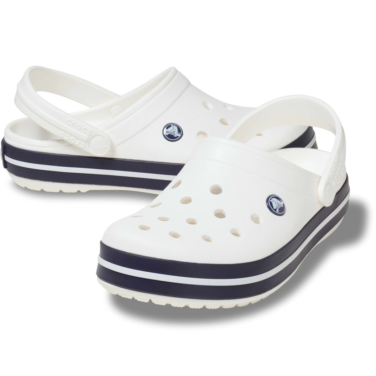 Crocs - Crocband - Unisex Sportive Clog-Sandalen - Weiß/Dunkelblau (White/White/Navy) – Bild 3