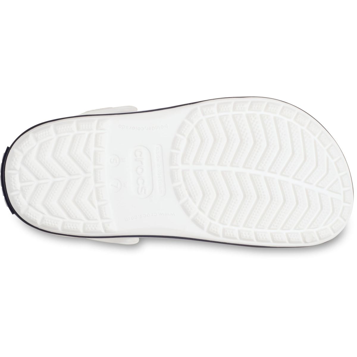 Crocs - Crocband - Unisex Sportive Clog-Sandalen - Weiß/Dunkelblau (White/White/Navy) – Bild 5