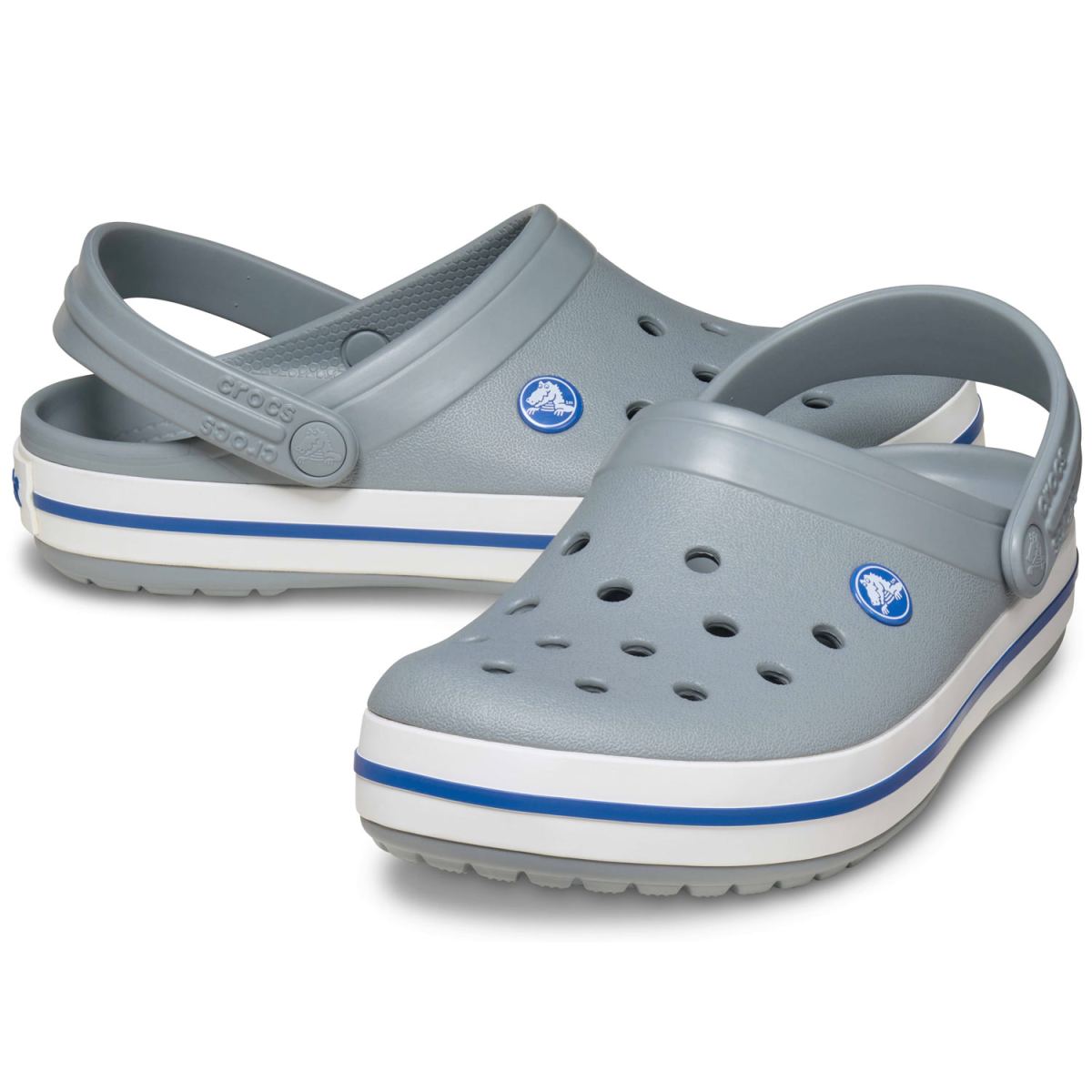 Crocs - Crocband - Unisex Sportive Clog-Sandalen - Grau/Blau (Concrete) – Bild 3