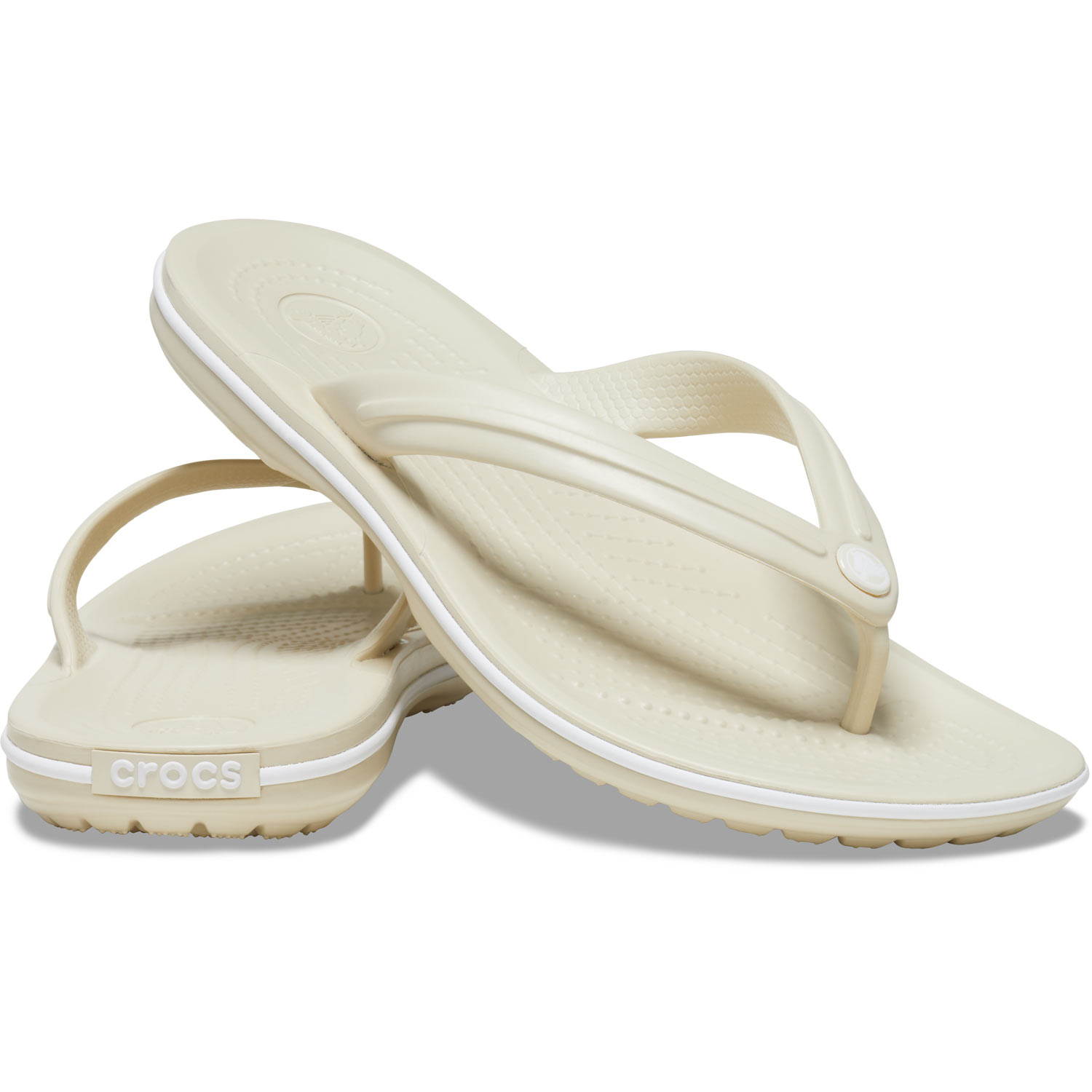 Crocs - Crocband Flip - Unisex Zehenstegsandale - Beige (Bone) – Bild 3