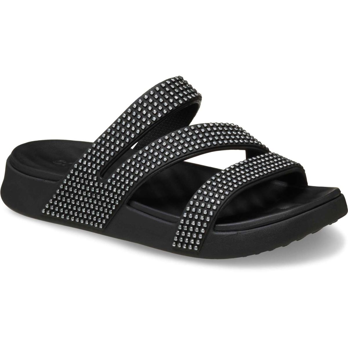Crocs - Getaway Gems Strappy - Damen Komfort-Pantoletten mit Glanz - Schwarz (Black) – Bild 3